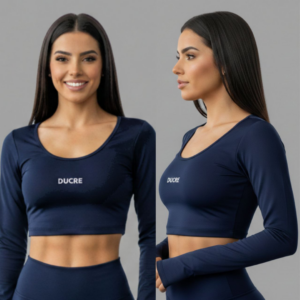 Crop Top Manga Larga Lycra